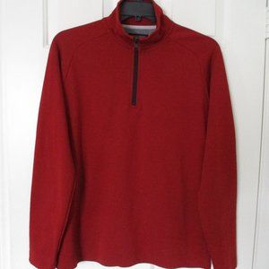 Banana Republic Mens L/S 1/4 Zip Cinnamon Red Cotton Sweater NWOT-Large Slim Fit